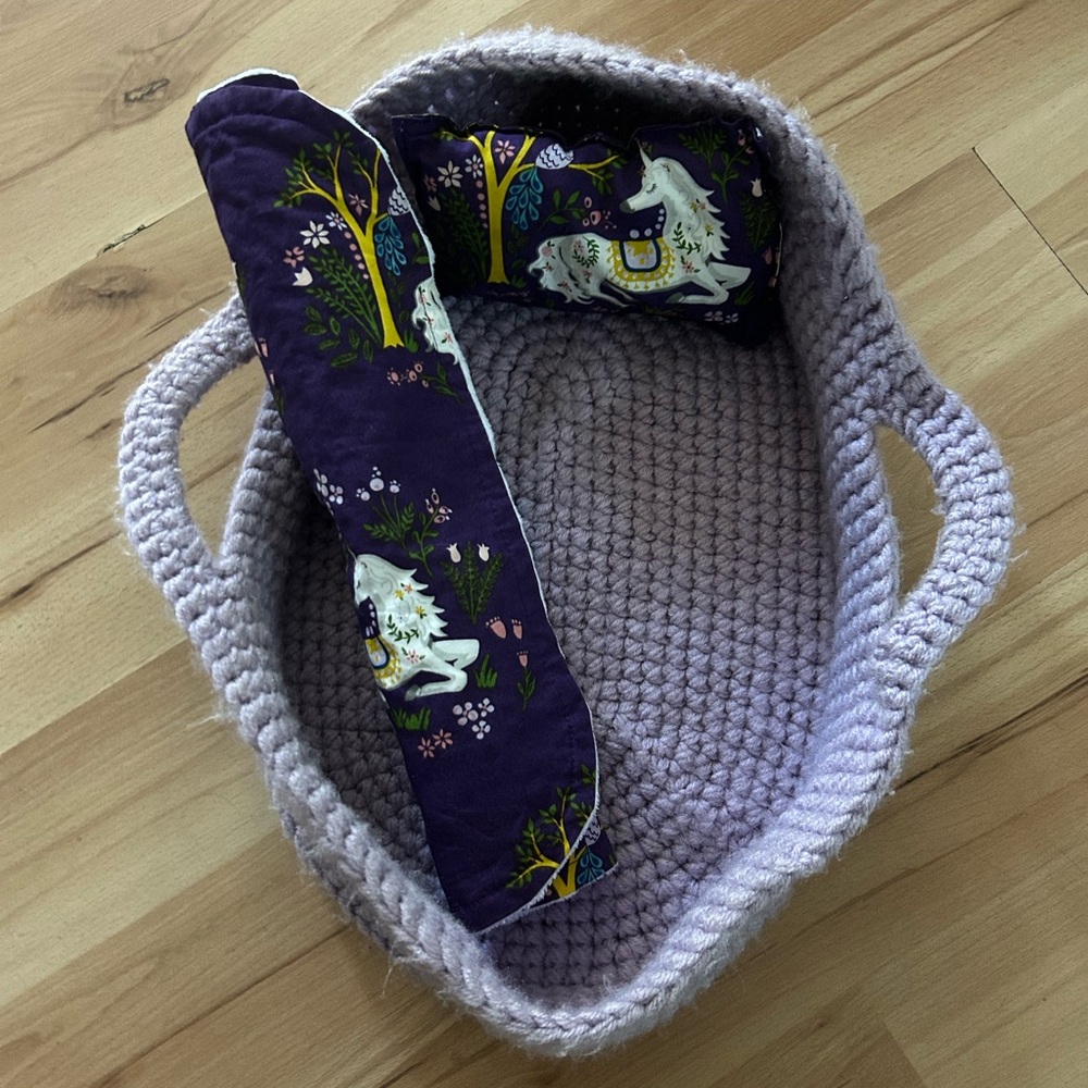 Handmade Baby Doll Carrier with Matching Pillow & Minky Blanket x 2 - Picture 9 of 15